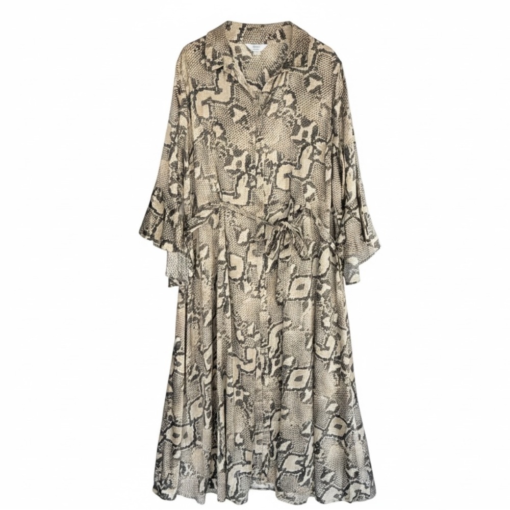JOANNA HOPE snake print button front belted dress plus Size 26 NWOT
